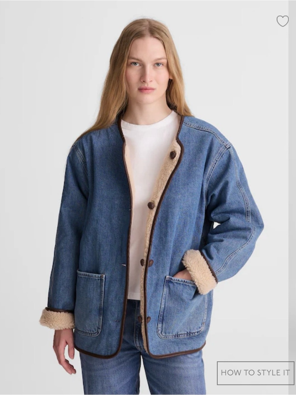 Madewell Reversible Denim Sherpa Jacket - Picture 1 of 4